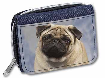 Fawn Pug Dog Unisex Denim Purse Wallet