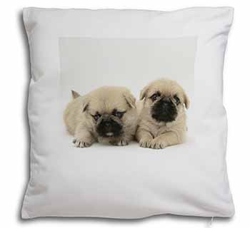 Pugzu Dog Soft White Velvet Feel Scatter Cushion