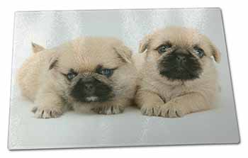 Large Glass Cutting Chopping Board Pugzu Dog