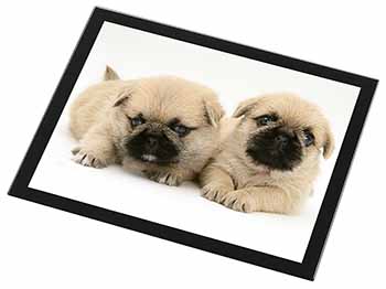 Pugzu Dog Black Rim High Quality Glass Placemat