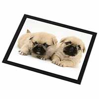 Pugzu Dog Black Rim High Quality Glass Placemat