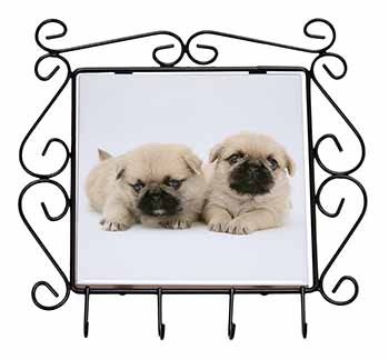 Pugzu Dog Wrought Iron Key Holder Hooks