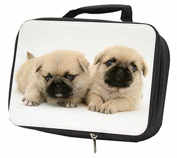 Pugzu Dog Black Insulated School Lunch Box/Picnic Bag