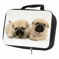 Pugzu Dog Black Insulated School Lunch Box/Picnic Bag