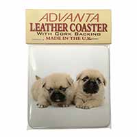 Pugzu Dog Single Leather Photo Coaster