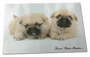 Large Glass Cutting Chopping Board Pugzu Dog 