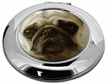 Cute Pug Dog Make-Up Round Compact Mirror