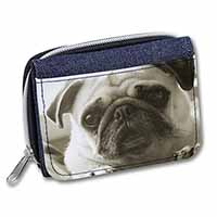 Cute Pug Dog Unisex Denim Purse Wallet