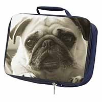 Cute Pug Dog Navy Insulated School Lunch Box/Picnic Bag