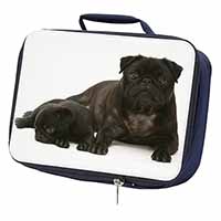 Pug Dog and Puppy Navy Insulated School Lunch Box/Picnic Bag