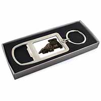 Pug Dog and Puppy Chrome Metal Bottle Opener Keyring in Box