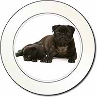 Pug Dog and Puppy Car or Van Permit Holder/Tax Disc Holder