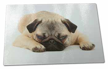 Large Glass Cutting Chopping Board Pug Dog