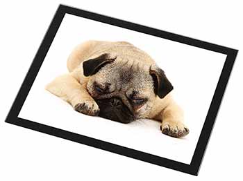 Pug Dog Black Rim High Quality Glass Placemat