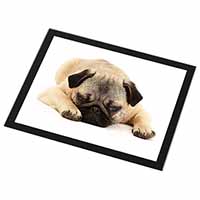 Pug Dog Black Rim High Quality Glass Placemat