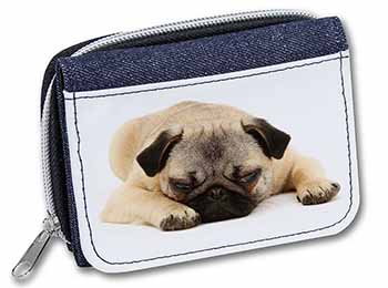 Pug Dog Unisex Denim Purse Wallet