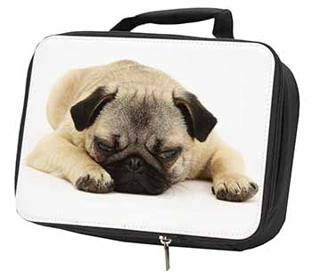 Pug Dog Black Insulated School Lunch Box/Picnic Bag