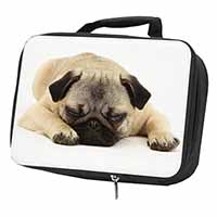 Pug Dog Black Insulated School Lunch Box/Picnic Bag