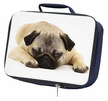 Pug Dog Navy Insulated School Lunch Box/Picnic Bag