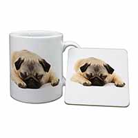 Pug Dog Mug and Coaster Set