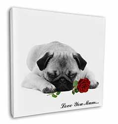 Pug (B+W) with Rose 