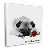 Pug (B+W) with Rose 