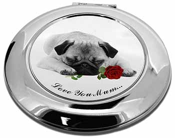 Pug (B+W) with Rose 