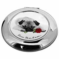 Pug (B+W) with Rose 