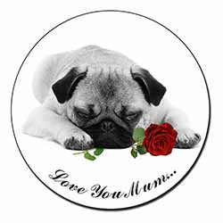 Pug (B+W) with Rose 