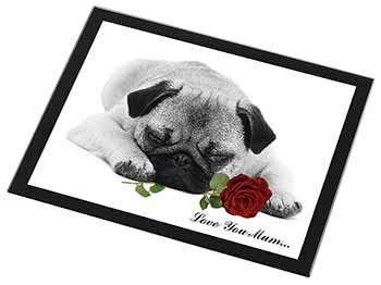 Pug (B+W) with Rose 