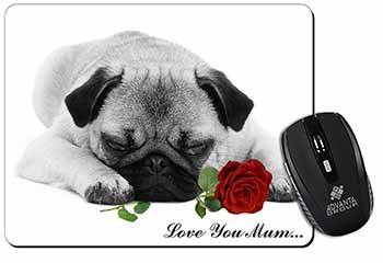 Pug (B+W) with Rose 