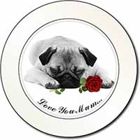 Pug (B+W) with Rose 