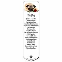 Pug Dog with a Red Rose Bookmark, Book mark, Printed full colour