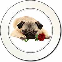 Pug Dog with a Red Rose Car or Van Permit Holder/Tax Disc Holder