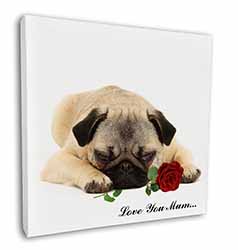 Fawn Pug with Rose 