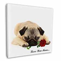 Fawn Pug with Rose 