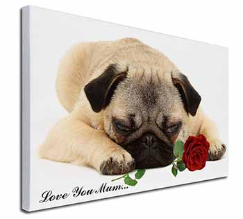 Fawn Pug with Rose 