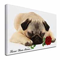 Fawn Pug with Rose 