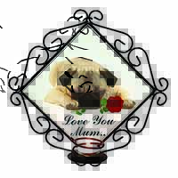 Fawn Pug with Rose 
