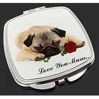 Fawn Pug with Rose 