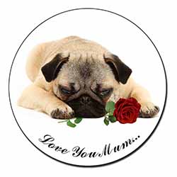 Fawn Pug with Rose 