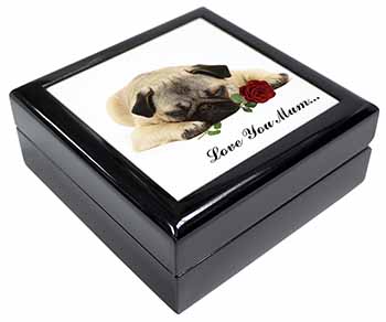 Fawn Pug with Rose 
