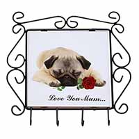 Fawn Pug with Rose 