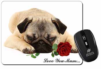 Fawn Pug with Rose 