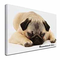 Pug Dog-With Love Canvas X-Large 30"x20" Wall Art Print