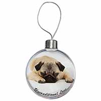 Pug Dog-With Love Christmas Bauble