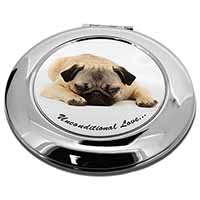 Pug Dog-With Love Make-Up Round Compact Mirror