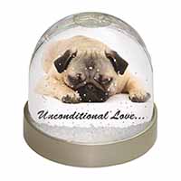 Pug Dog-With Love Snow Globe Photo Waterball