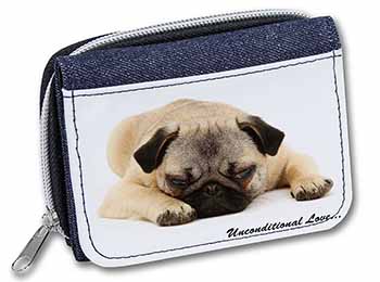 Pug Dog-With Love Unisex Denim Purse Wallet