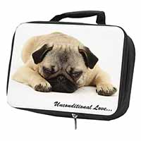 Pug Dog-With Love Black Insulated School Lunch Box/Picnic Bag